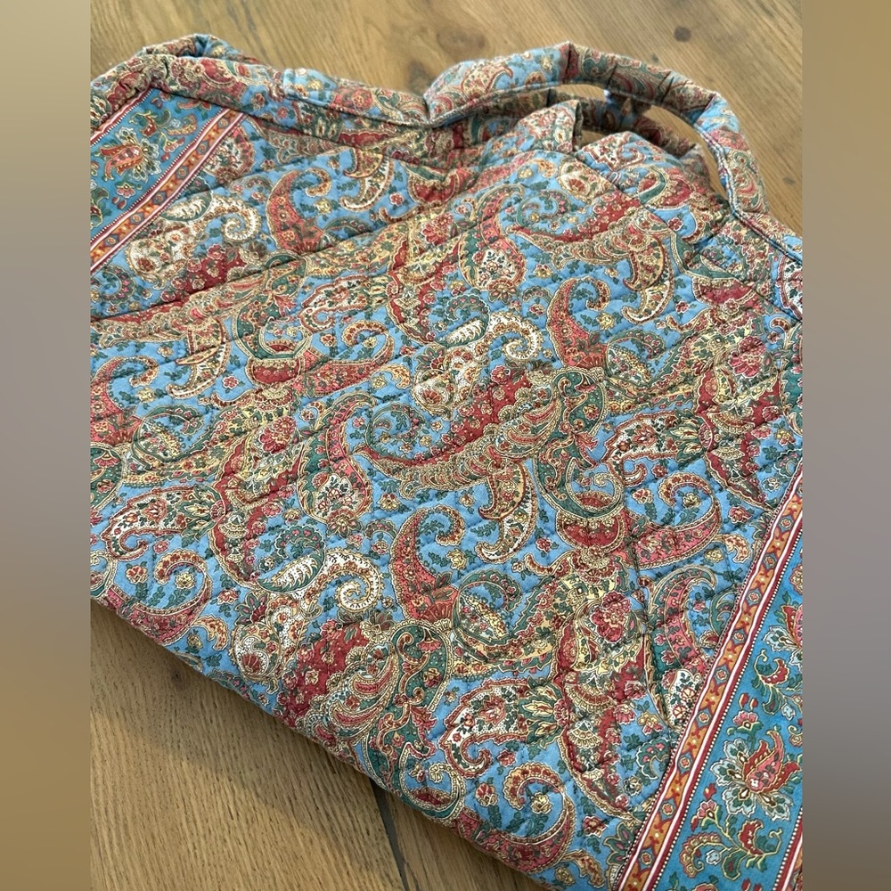 Vintage Vera Bradley Retired Rare Sky Blue Paisley Hanging Garment Bag